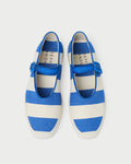 Cooper Blue Striped Mary Jane Sneaker in blue and cream striped canvas.