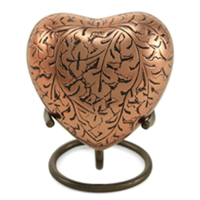 Copper oak cremation keepsake heart cremation supplies and equipment product