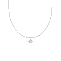 First. Gif of cord necklace with bezel white sapphire charm pendant.
