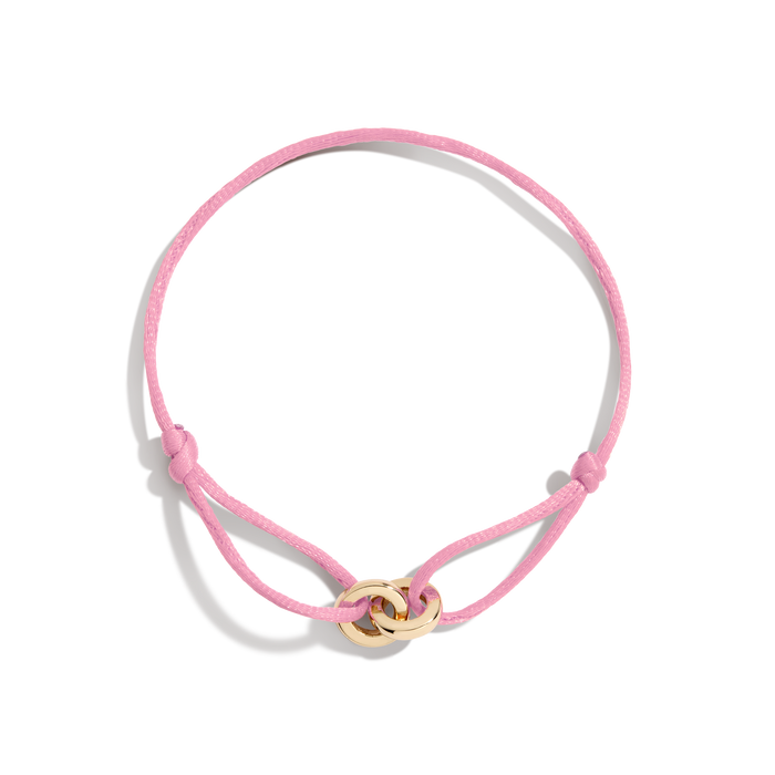Cord Connection Bracelet Vermeil Yellow Gold Pink First