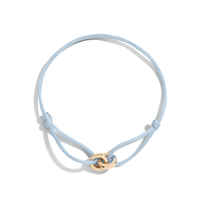 Cord Connection Bracelet Vermeil Yellow Gold Blue