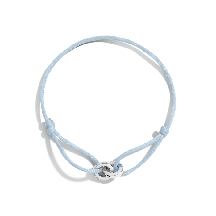 Cord Connection Bracelet Vermeil White Gold Blue