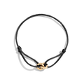 Cord Connection Bracelet Vermeil Yellow Gold Black