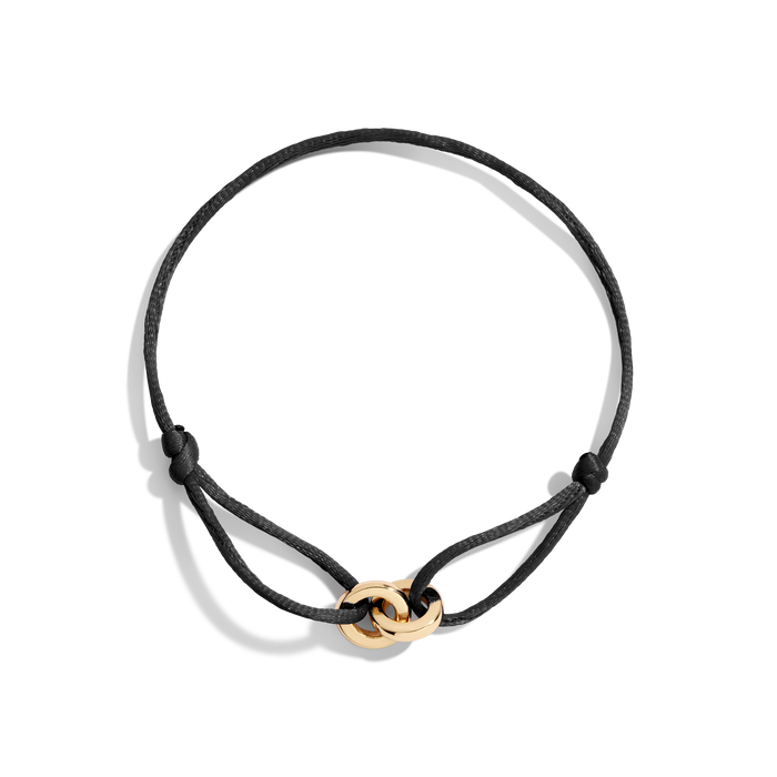 Cord Connection Bracelet Vermeil Yellow Gold Black