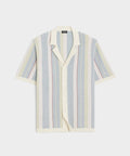 Cotton Silk Stripe Bungalow Polo in Dusty Lavender
