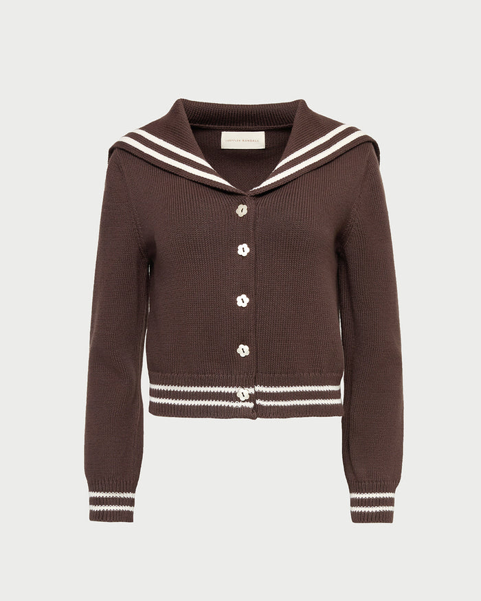Cove Sweater in brown wool.
