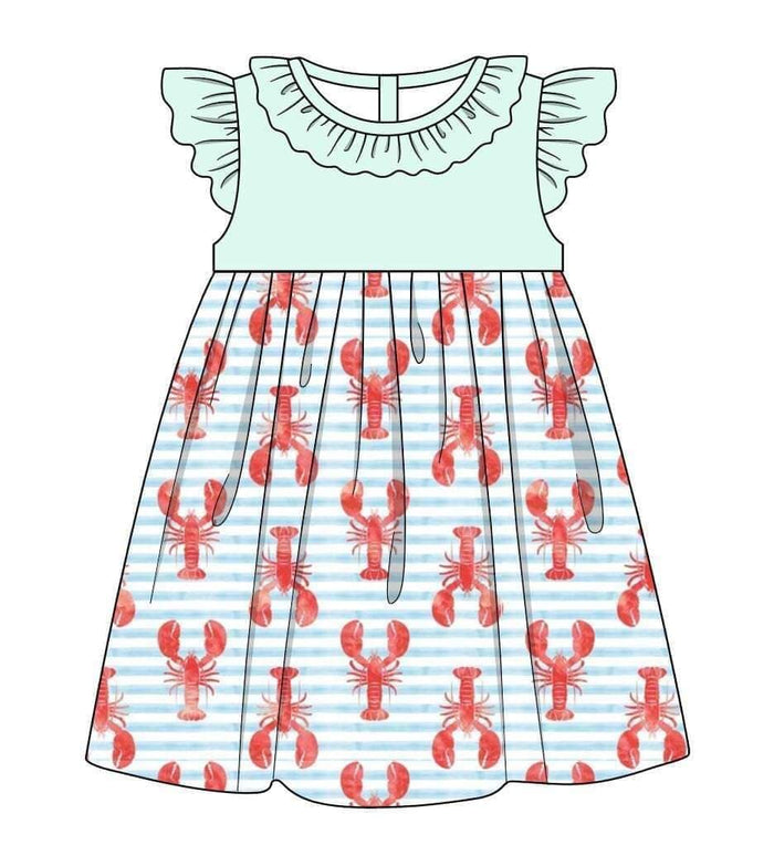 Crawfish/Striped Dress