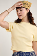 Cropped Ribbed T-Shirt - 9094
