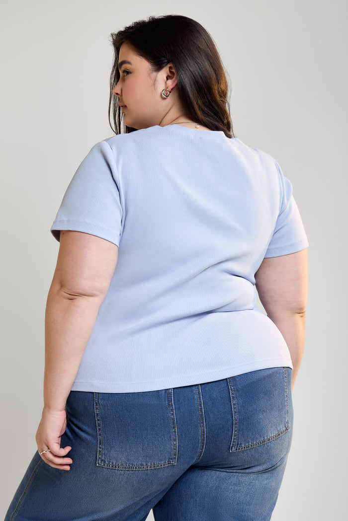 Cropped Ribbed T-Shirt - 9094