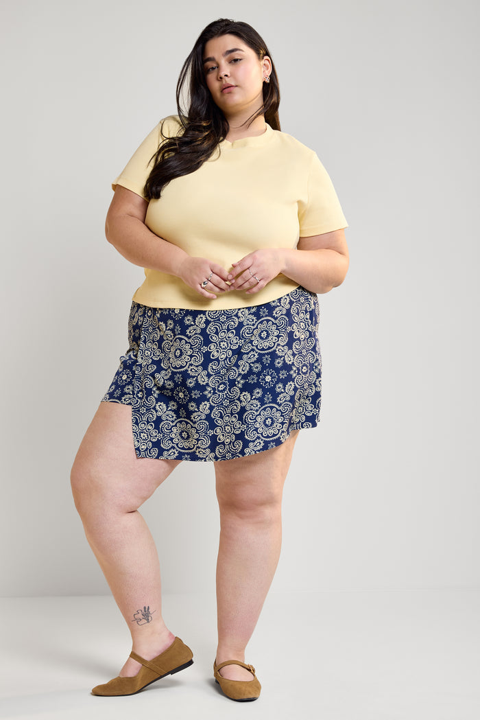 Cropped Ribbed T-Shirt - 9094