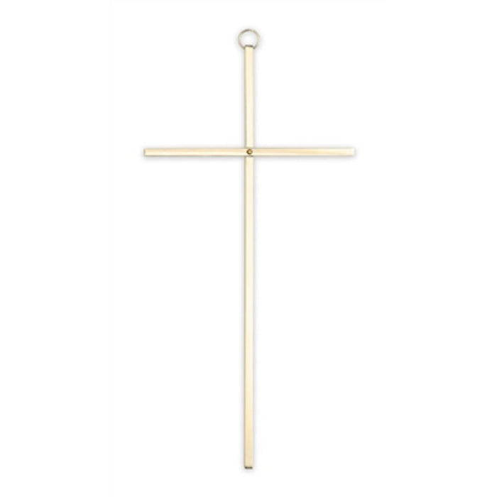 Cross-10" plain brass used in funeral service operations, from lynch supply