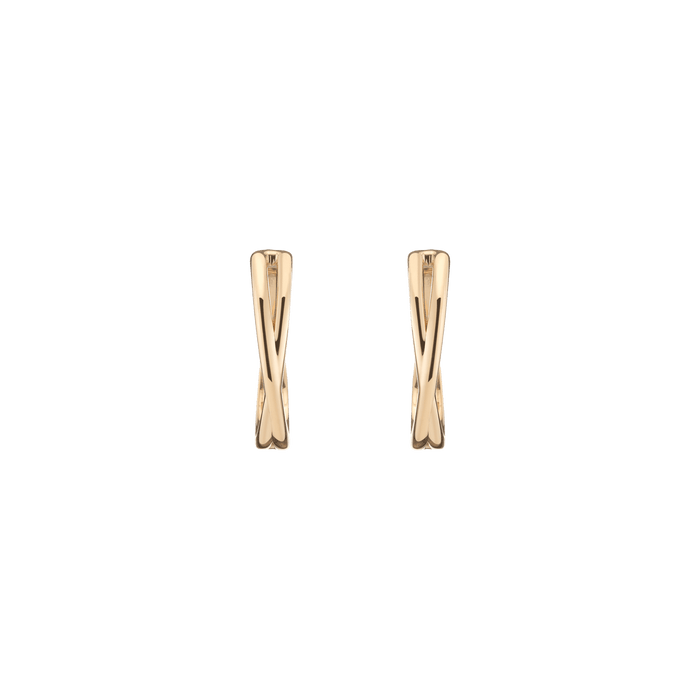 Crossover Hoop Earrings Vermeil 14k 18k Yellow Gold Pair Single