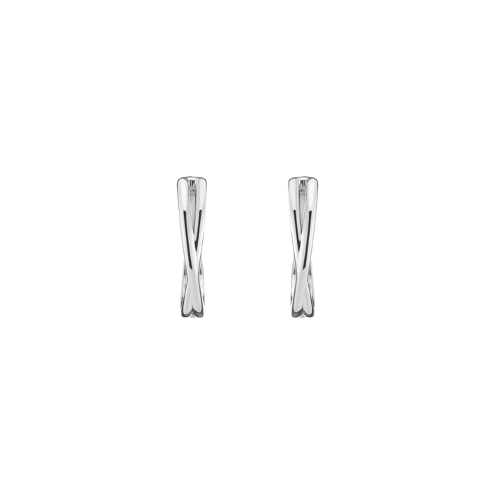 Crossover Hoop Earrings Vermeil 14k 18k White Gold Pair Single
