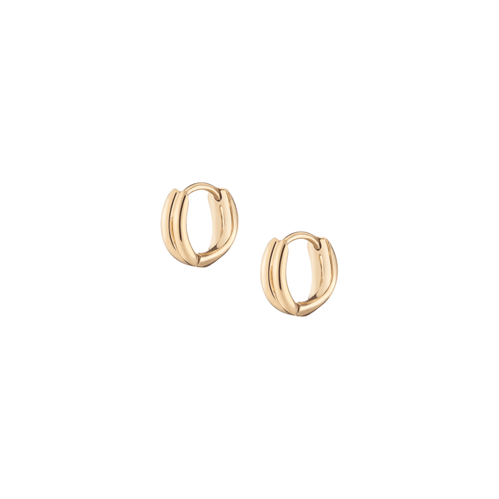 Crossover Huggie Earrings Vermeil 14k 18k Yellow Gold Pair Single 10mm First