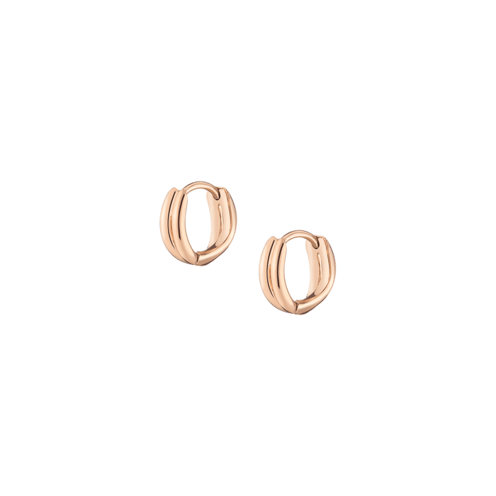 Crossover Huggie Earrings Vermeil 14k 18k Rose Gold Pair Single 10mm First