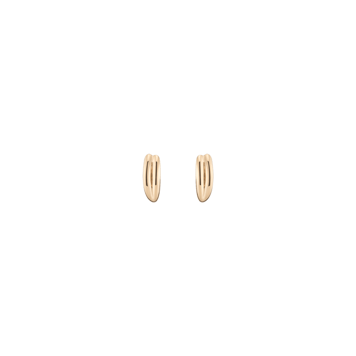Crossover Huggie Earrings Vermeil 14k 18k Yellow Gold Pair Single 10mm