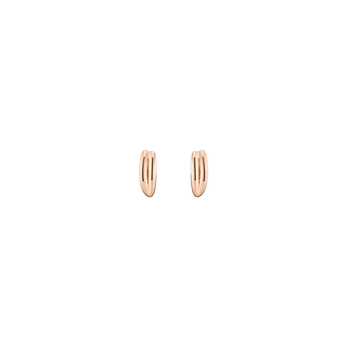 Crossover Huggie Earrings Vermeil 14k 18k Rose Gold Pair Single 10mm