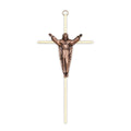 Crucifix- 10" brass with traditional risen christ- brass/copper used in funeral service operations, from lynch supply