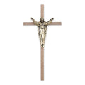 Crucifix-10" walnut with traditional risen christ - walnut/bronze used in funeral service operations, from lynch supply