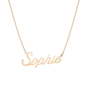 Custom Script Name Necklace Vermeil Yellow Gold First