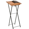 Deluxe portable folding register stand with hardwood top used in funeral service operations, from lynch supply