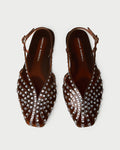 Devon Brown Jelly Slingback Sandal in brown jelly with crystal embellishments.