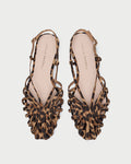 Devon Slingback Sandal in leopard faux suede.