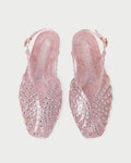 Devon Pink Jelly Slingback Sandal in pink jelly with crystal embellishments.