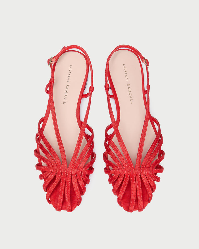 Devon Red Moiré Slingback Sandal red moiré.