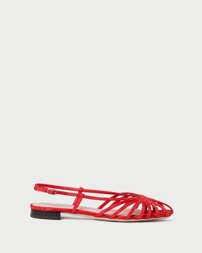 Devon Red Moiré Slingback Sandal red moiré.