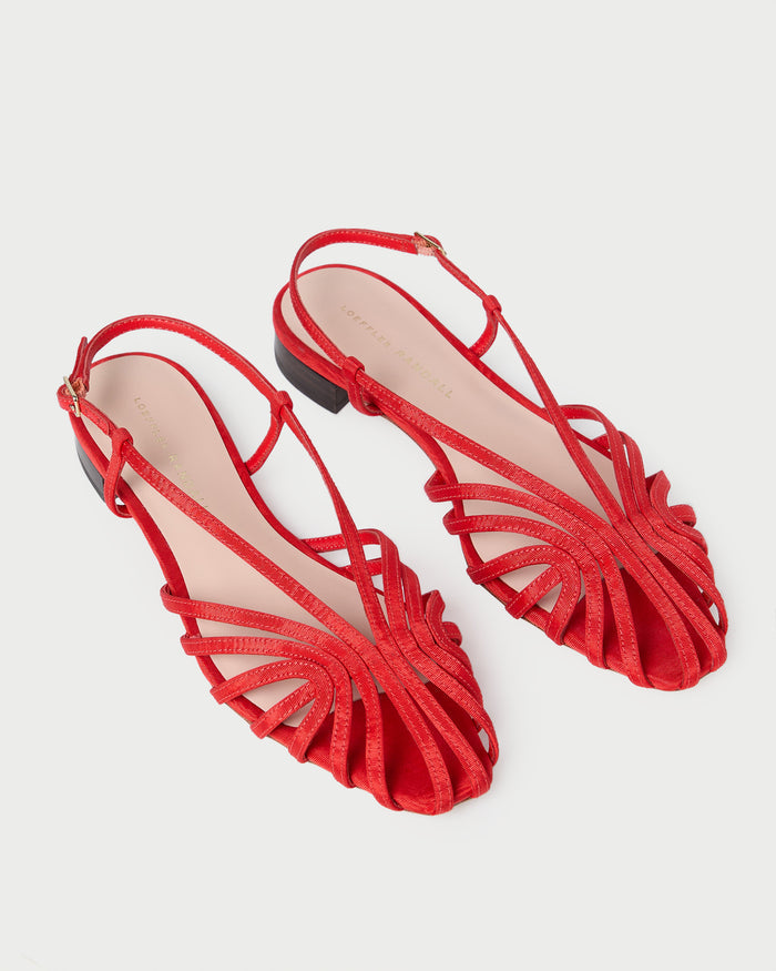 Devon Red Moiré Slingback Sandal red moiré.