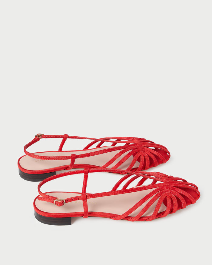 Devon Red Moiré Slingback Sandal red moiré.