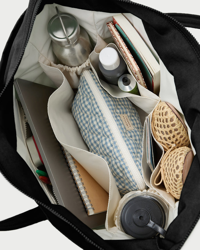 Dina Black Travel Tote in black nylon.
