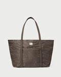 Dina Brown/Black Check Travel Tote in brown and black check nylon.