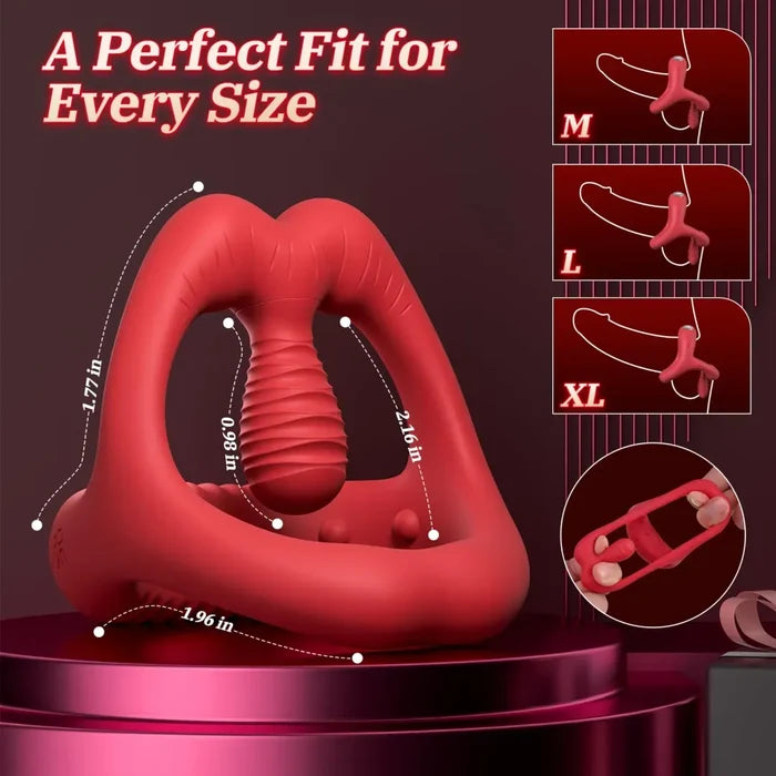 Dual-Motor Couples Vibrating Stamina Ring