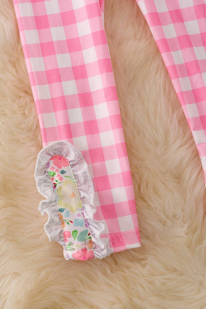 Easter bunny applique tunic & gingham leggings. OFG50193