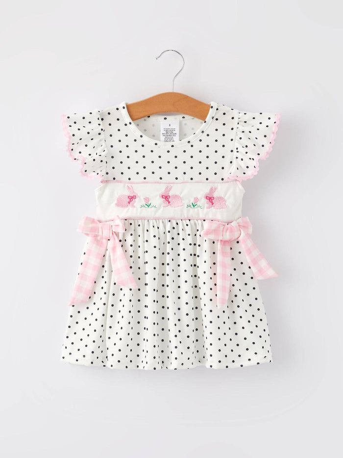 Easter Bunny Smocking Embroidered Short Sleeve Shorts Set