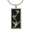 Embossed doves cremation pendant-pewter & onyx cremation supplies and equipment product