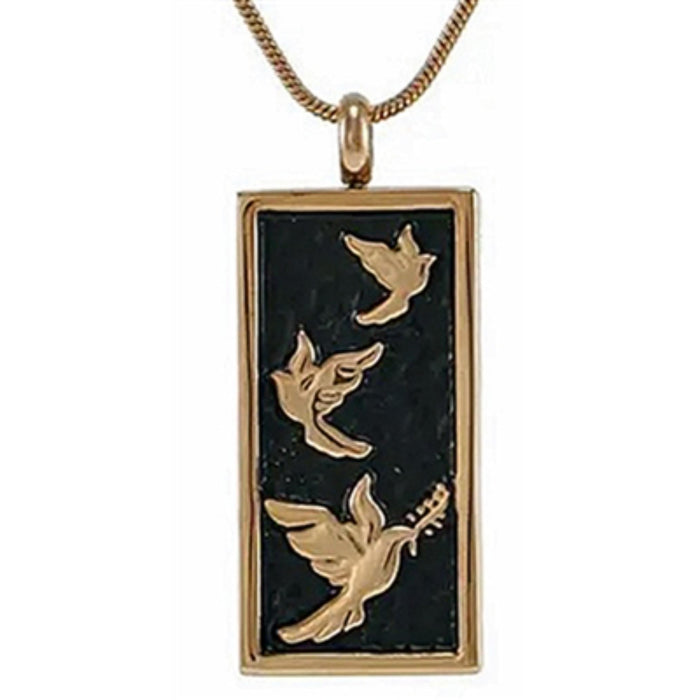 Embossed doves cremation pendant-rose & onyx cremation supplies and equipment product