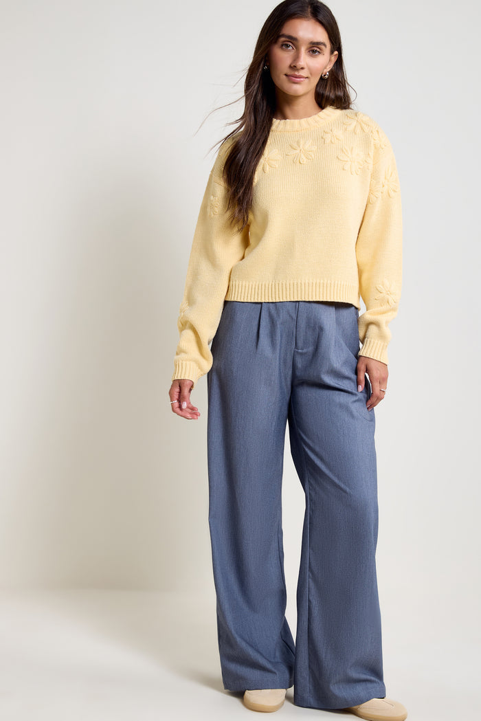 Embroidered Knit Sweater - 8175