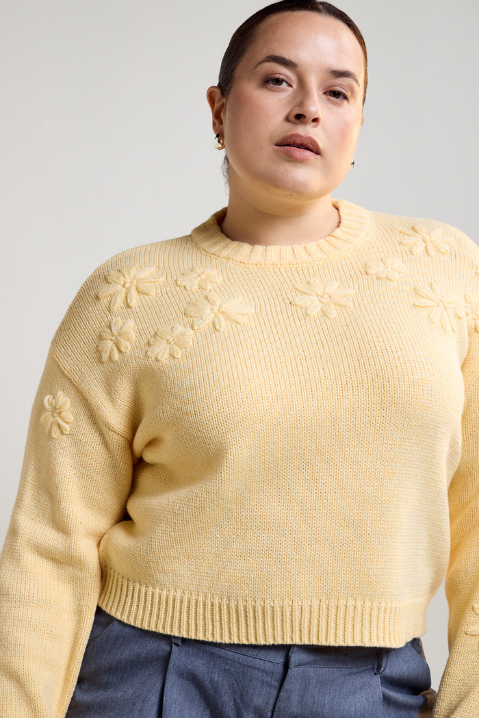 Embroidered Knit Sweater - 8175