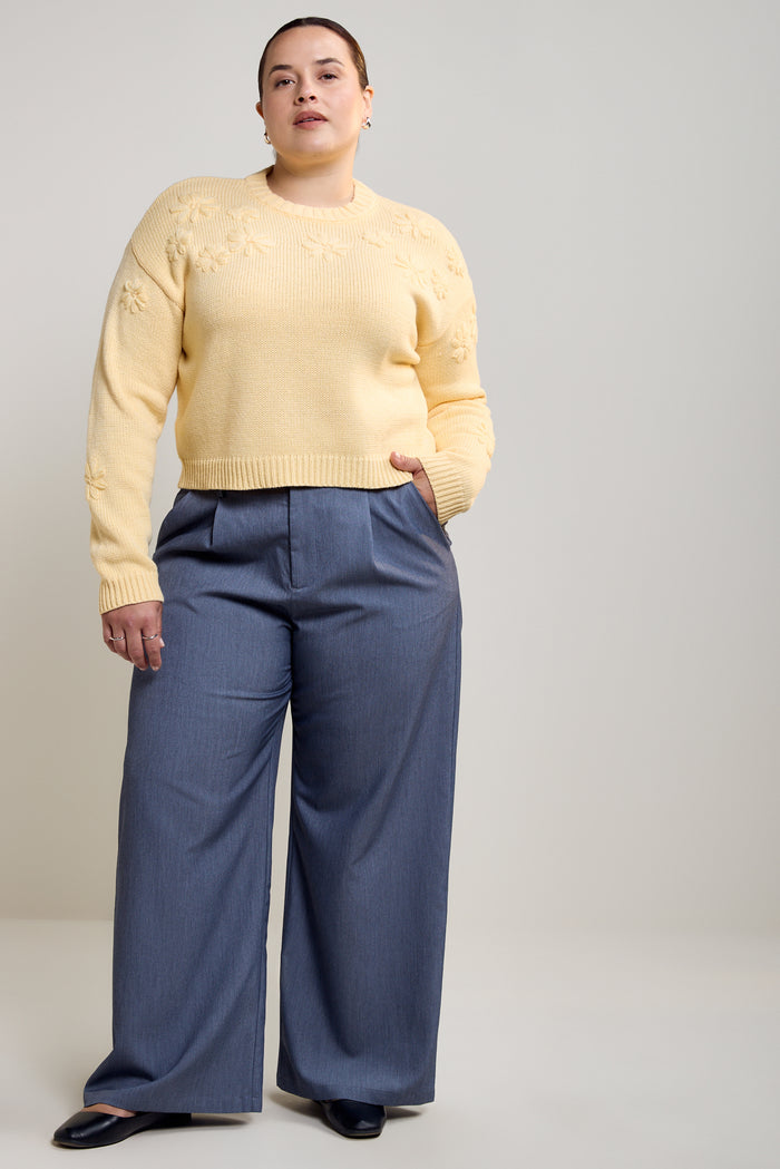 Embroidered Knit Sweater - 8175