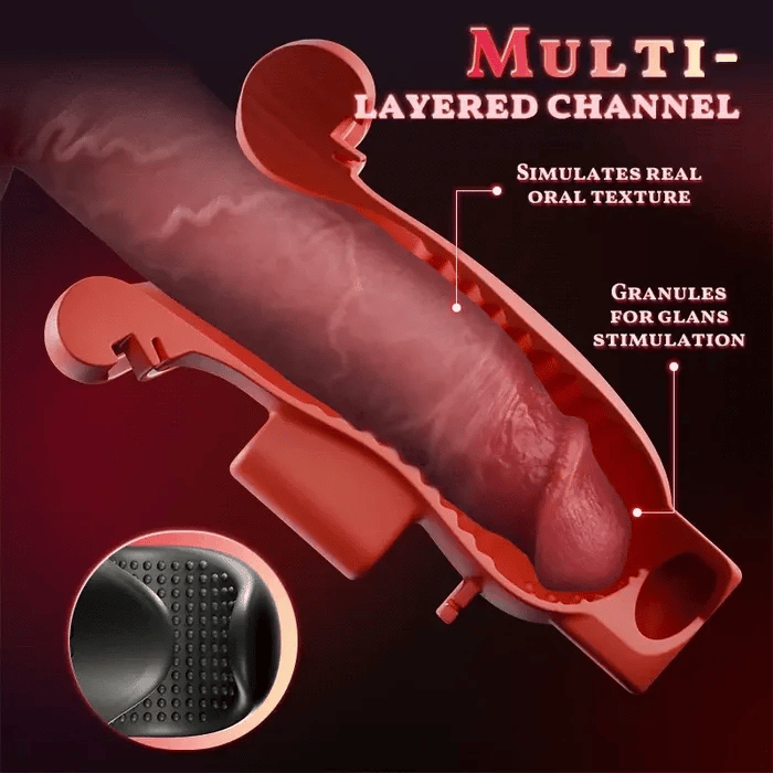 Enchantment Male Masturbator: 9 Vibration Modes & 4 Suction Intensities - Oral Simulation Cup