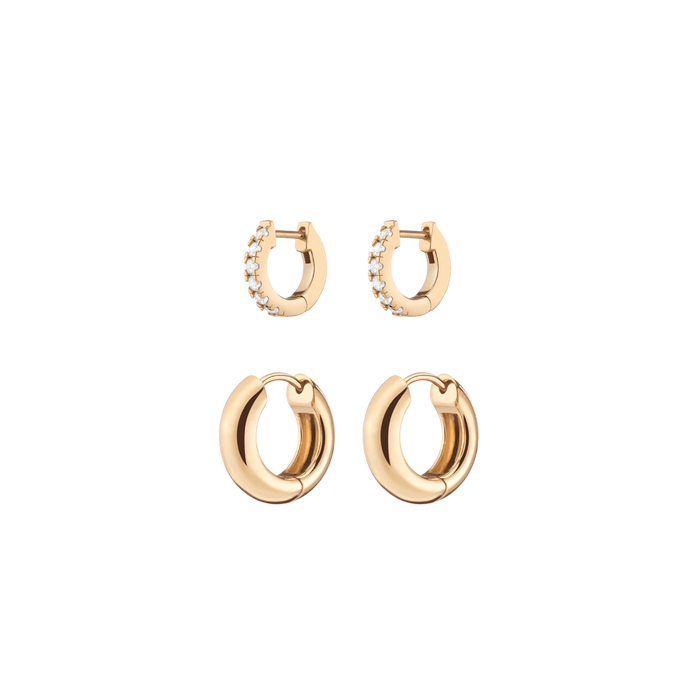 Everyday Hoop Earring Stack 12mm 15mm First