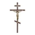 Exterior 12" orthodox walnut crucifix-antique bronze corpus used in funeral service operations, from lynch supply