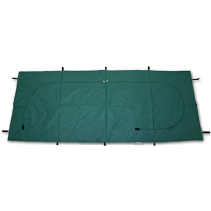 Extreme duty extra large emergency pouch-green with curved zipper used in funeral service operations, from lynch supply