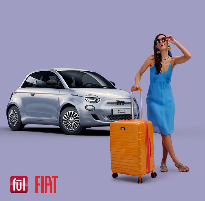 Fiat 500 x FUL 26.5" Expandable Hardside Spinner Luggage, Orange