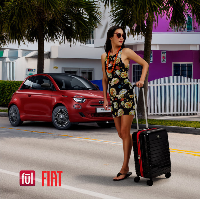 Fiat 500 x FUL 31.5" Expandable Hardside Spinner Luggage, Black