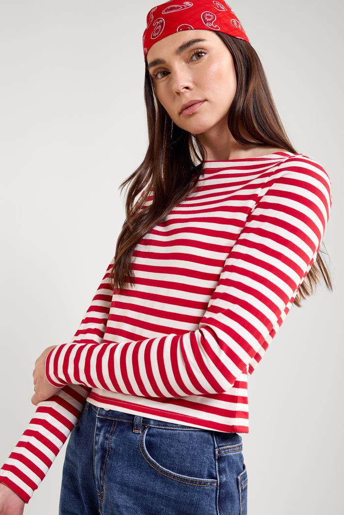 Fitted Boat Neck Top - 9197