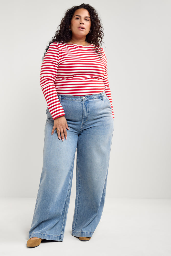 Fitted Boat Neck Top - 9197